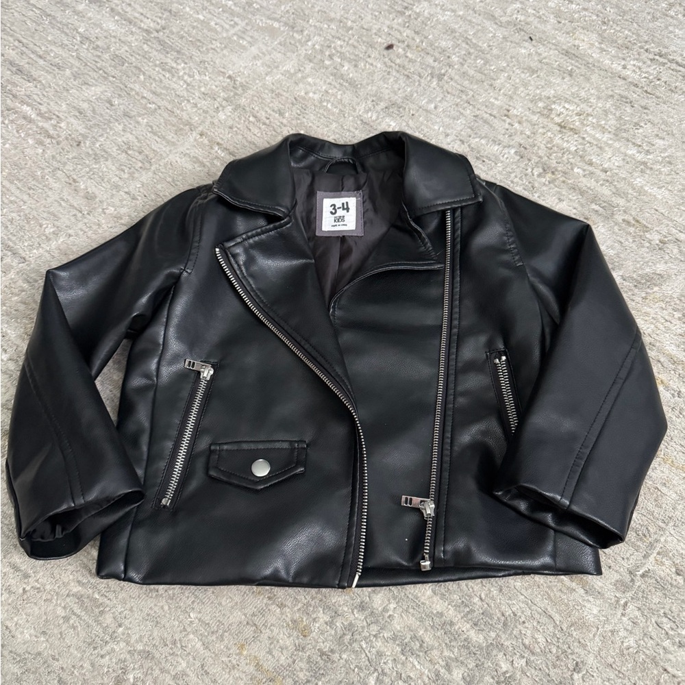 🖤 Cotton On Kids Faux Leather Moto Jacket